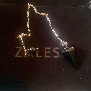 Black agate hexagonal stone super cute ,,chakra/reiki… pendant pendulum